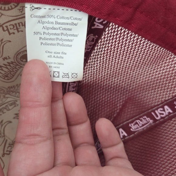 Von Dutch Burgundy/ Tan Mesh Trucker Hat - Picture 3 of 3